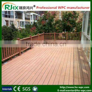 Outdoor plastic composite deck floor covering with waterproof and mositure-proof feature