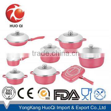 Die-casting colorful dessini cookware set sauce pan