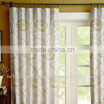 Faux Silk Floral Curtain