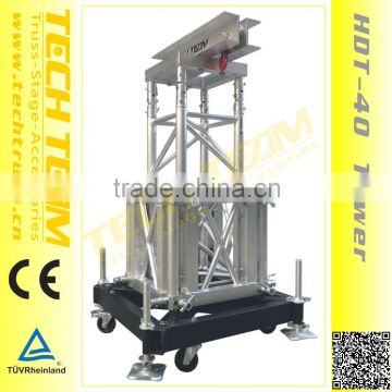 HDT-40 Tower height 12m loading 2000kg tower for lifting truss using in stage