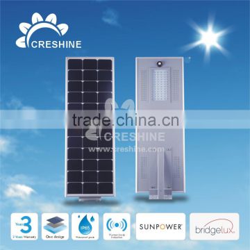 2016 New All in One Solar LED Street Light CE RoHS FCC Approved IP65 Outdoor with Induction Sensor Lithium Battery Integrated