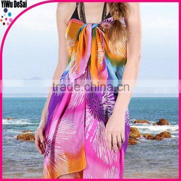 Flower fashion printed chiffon fabric chiffon beach towel Chiffon plain shawl