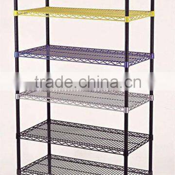 white wire shelving