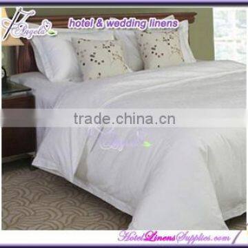 wholesale Hilton hotel bed linen , Hilton hotel bedding made of 250TC white plain sateen fabric