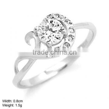 JZ-358 AAA CZ Stone Ring in 925 Sterling Silver Jewelry Engagement Ring