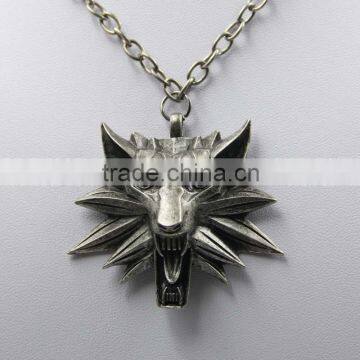 Hot Sale Game Retro Jewelry The Witcher 3 Wolf Head Pendant Necklace photo-6