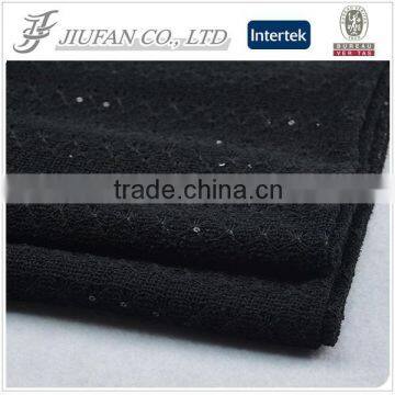 Jiufan Textile 100% Polyester Cut & Sew/Hacci Fabric with Sequin For Lady's Sweater Garment