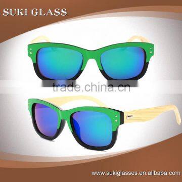 100% handmade plastic frame bamboo legs sunglasses