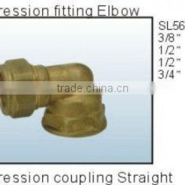 brass radiator valve & compression fitting elbow