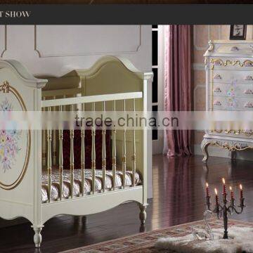 Italian Classic Design Furniture French Furniture Baby Bed Green Wooden Baby Bad Quality Choice photo-3