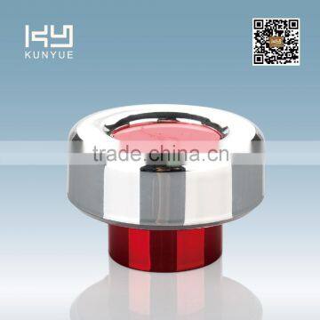 round silver red perfume cap for clear round bottle