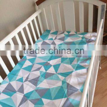 115x150cm Bule Paterre Pattern100% Cotton Soft Touch Baby Cot Sheet Quality Choice