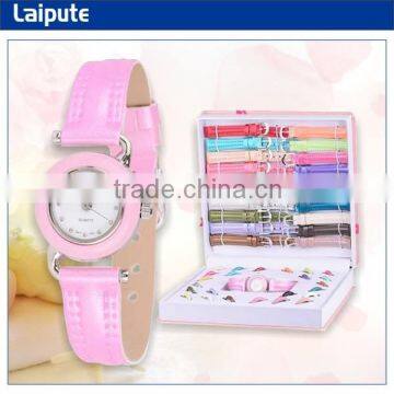 Fashionable Girls Interchangeable Strap and Bezels Watch Gift Set Ladies Watch Gift Set