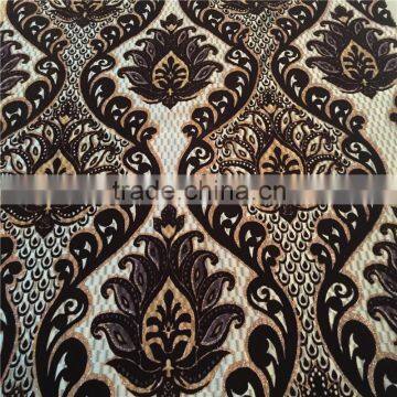 big flower flocking with shiny metallic for sofa textile