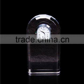 Hot Glass dome shape clock crystal desktop clock for gift set