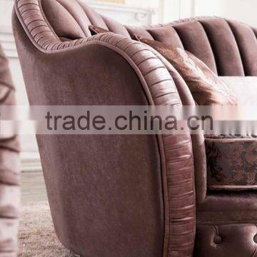 Italian Classic Furniture Brown Fabric Sofa Set AL042