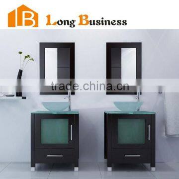 LB-JX2105 Made in China black lacquer modern bathroom vanity cabinet