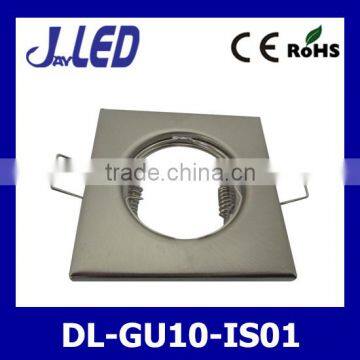 square brushed satin chrome downlight mains gu10