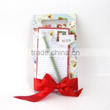 Memo pad with pencil and silk ribbon Wenzhou high quality promotion gift pocket notebook                        
                                                Quality Choice