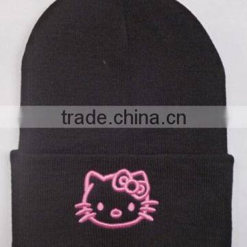 wholesale custom your own logo fitted new fashion style handmade 100% acrylic beanie