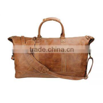 European style large capacity tote travel bag,brown real leather foldable duffel bag,fashion portable messenger bag