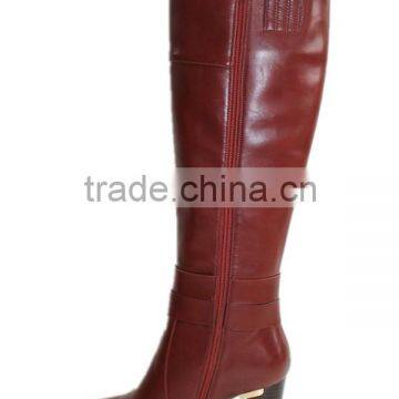 2015 New Arrvial Luxury Black Leather Thigh High Boot