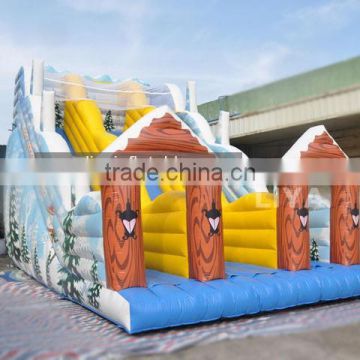 offer inflatable big slide with winter snow theme