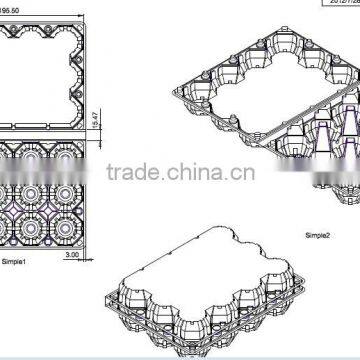 Glass clear plastic egg tray for marketing