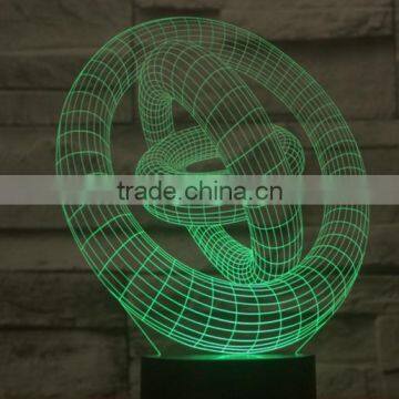 58-Ring In Right Style 3d Optical Illusion Lamp Led Night Light Acrylic 3d Sculpture Light Special Kids Lamp