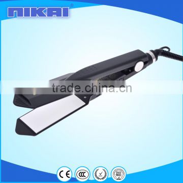 Temperature control wide plate ceramic straightener hair straighteners