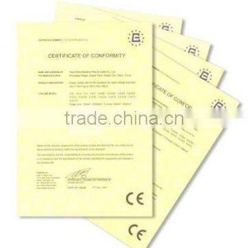 CERTIFICATE OF CONFORMITY