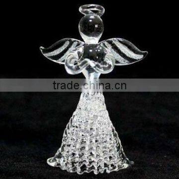 fashionable clear spun glass angel christmas handicrafts