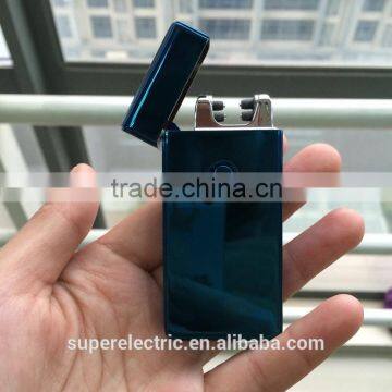 2016 New Product Windproof Flameless Plasma Electric Cigarette USB Lighter Metal Refillable USB Cigarette Lighters With Dual Arc