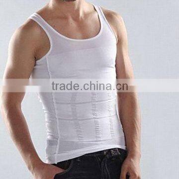 High Quality Factory Slim Body Shaper Slimming T-Shirt Vest for Men Undershirt 2016 photo-4