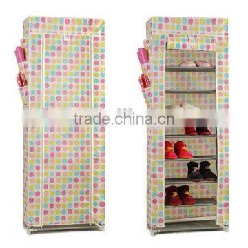 10 tier non-woven fabirc corner plastic homemade shoe cabinet