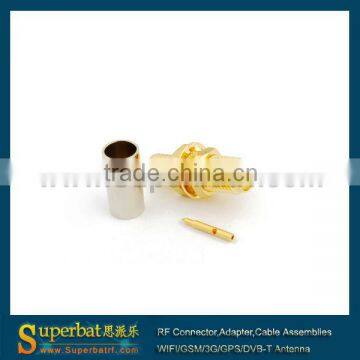 SMA female cable connector reverse polarity.RP-SMA Crimp Jack bulkhead