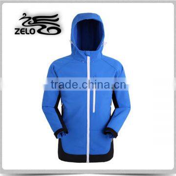 2015 blue 4 way stretched softshell jacket made in china