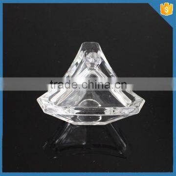 Customized Small Decorative Glass Triangle Candy Jars With Lids photo-2