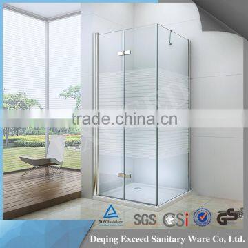 Good quality 6mm stripe frosted tempered glass shower room