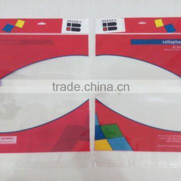 BOPP plastic poly bag with header and self-adhesive flap