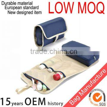 2016 Custom promotion bag navy folding cosmetic bag