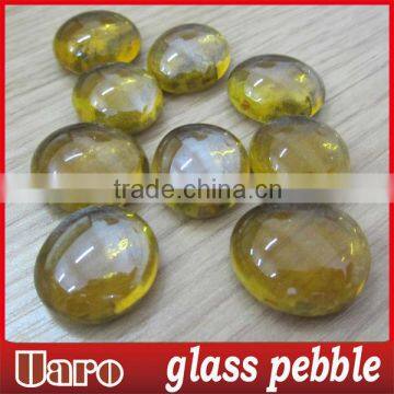 Decorative Glass Pebbles/Light Amber Glass Pebbles/Transparent Glass Pebbles