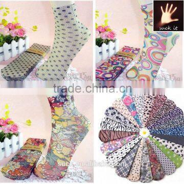 Fashion Printed Patterned Candy Ankle Silk Socks Lady women favor