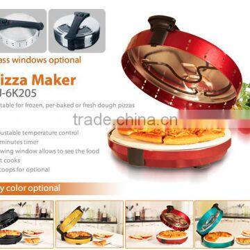 XJ-6K205 Rotating Plate Enable Equal Heating ,stainless Steel Housing 1200w 30 Minutes Timer Electric Pizza Maker photo-2