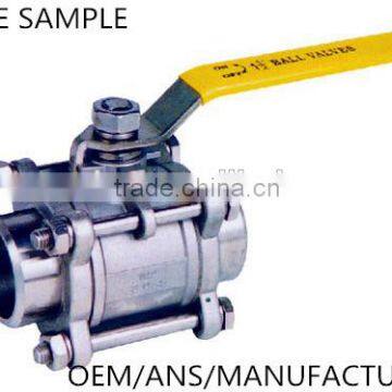 304 Stainless Steel 3PC Ball Valve 1000 WOG Full Port Female Threaded End photo-2