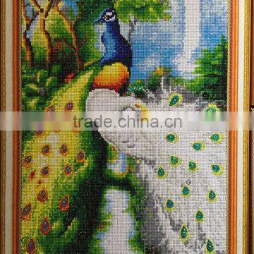 1 pcs custom made full diamond decorated animal peacock DIY painting