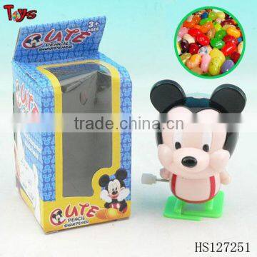 Wind up animal pencil drill mickey toy candy