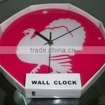 Plexiglass wall clock with silk screen printing