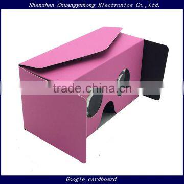 Shenzhen Google Cardboard VR Glasses High Quality Paper Big Lens Virtual Reality 3D VR Box Print Color Bluetooth Controller