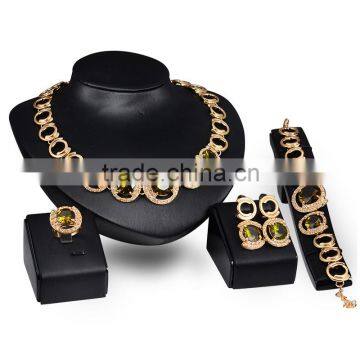 Best Selling Topaz Elegant Gold Jewelry Set Luxury Statement Bridal Jewelries